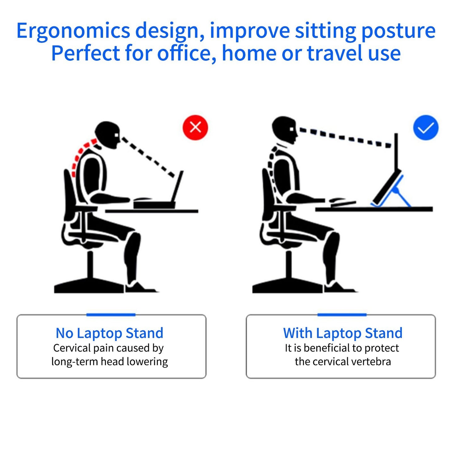 Portable Foldable Laptop Riser Stand Laptop Desktop Holder with Height Adjustment Ergonomic Computer Notebook Stand Bracket for Laptop Tablet within 10-15.6 Inches