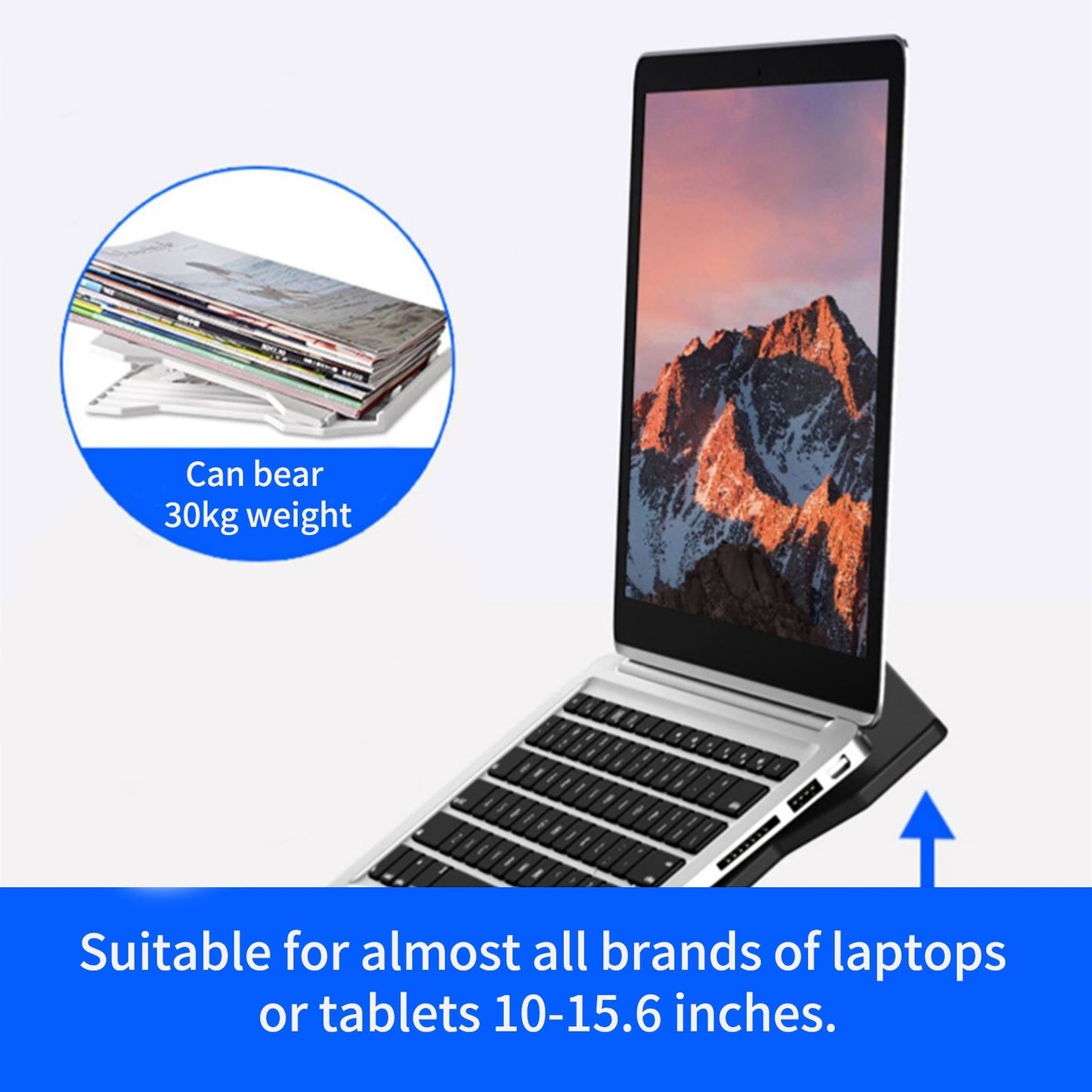 Portable Foldable Laptop Riser Stand Laptop Desktop Holder with Height Adjustment Ergonomic Computer Notebook Stand Bracket for Laptop Tablet within 10-15.6 Inches