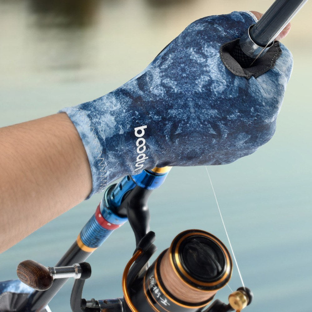 1 Pair Fishing Gloves Breathable Half Finger Gloves Non-Slip Gel Gloves for Cycling Camping Fishing Outdoor Sports