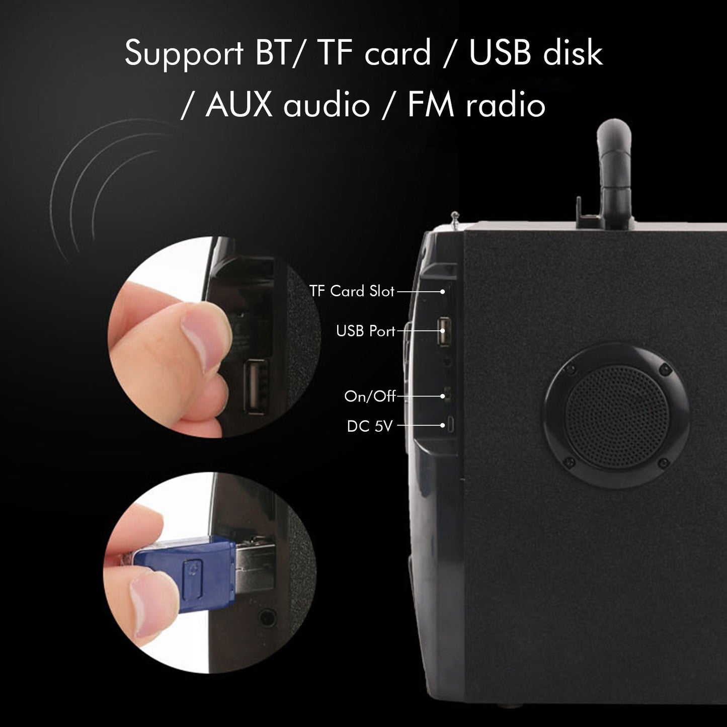 A18 Portable Wireless Speaker BT4.1 Computer Subwoofer Home Theater Soundbar Music Player Support TF/USB/AUX/FM with Remote Control