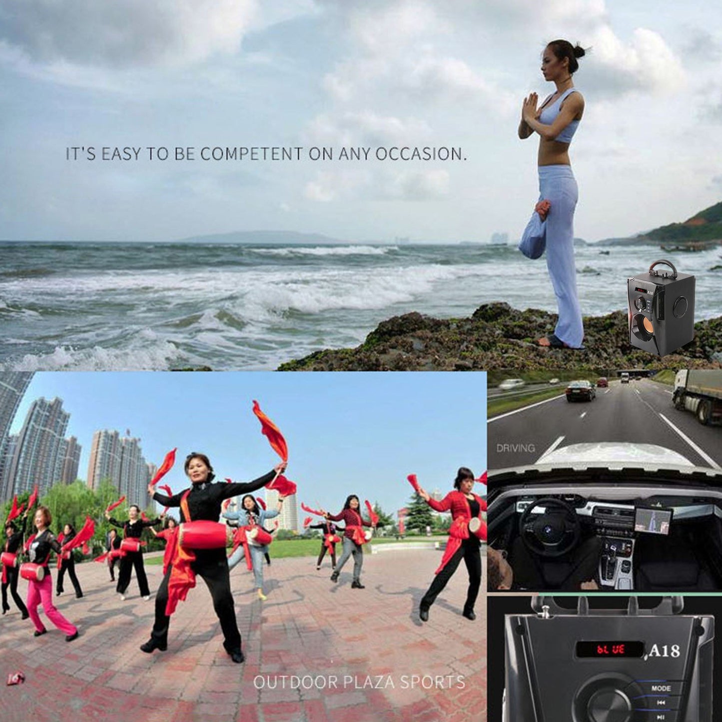 A18 Portable Wireless Speaker BT4.1 Computer Subwoofer Home Theater Soundbar Music Player Support TF/USB/AUX/FM with Remote Control