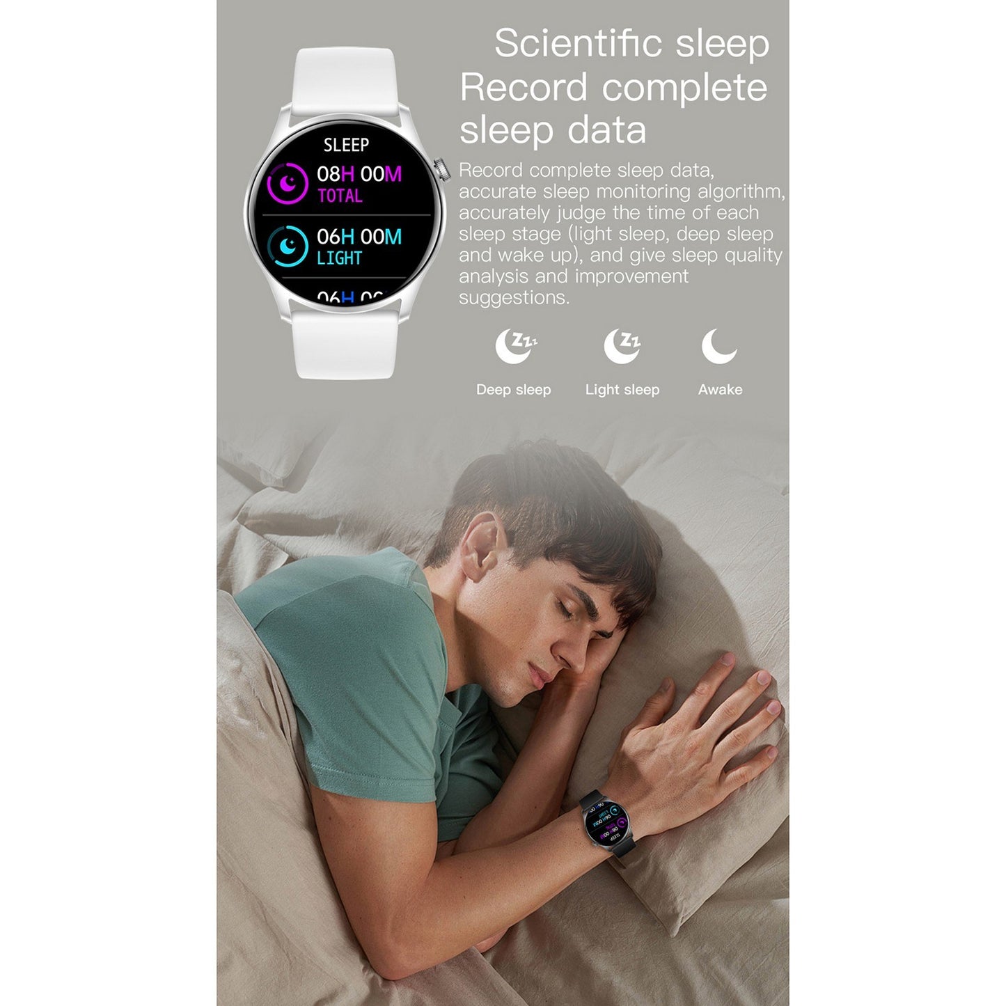 COLMI SKY 8 Smart Watch Fitness Tracker 1.28-inch TFT Full-touch Screen Body Health Monitor IP67 Waterproof Smart Bracelet for Android iOS