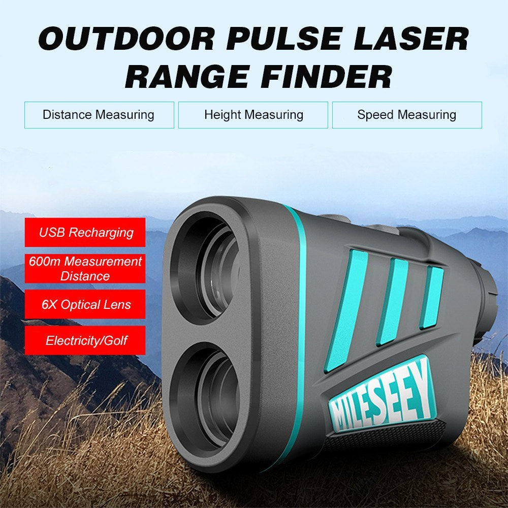 MILESEEY 6X Magnification Telescope Laser Range Finder 600m Outdoor Pulse Distance Meter for Bow Hunting,Shooting, Golf, Camping