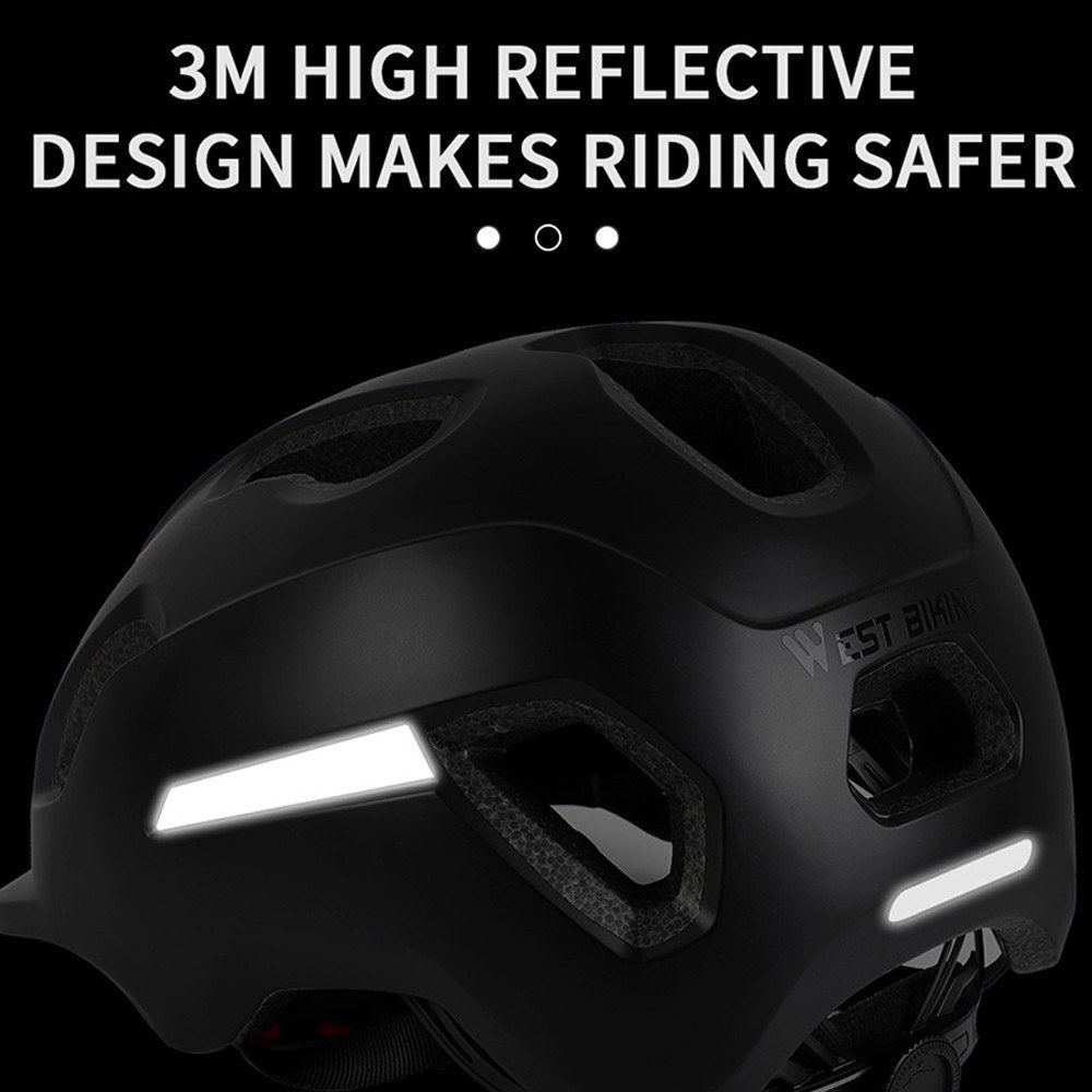 WEST BIKING Mountain Bike Helmet with Sun Visor Ultralight Bicycle Helmet Outdoor Sports Safety Helmet