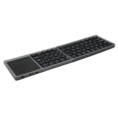 FK328T 3-Folded Keyboard for Cell Phone Tablet Laptop Wireless Bluetooth Keyboard Compatible with Mac OS, IOS, Android