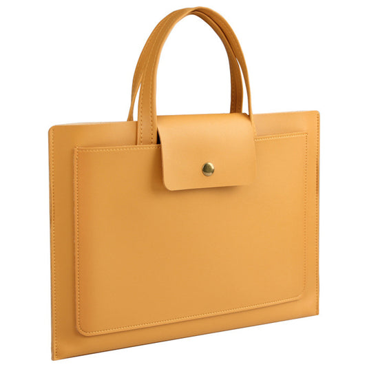 0814 13 / 14 Inch Waterproof PU Leather Laptop Handbag Ultra Thin Notebook Carrying Bag