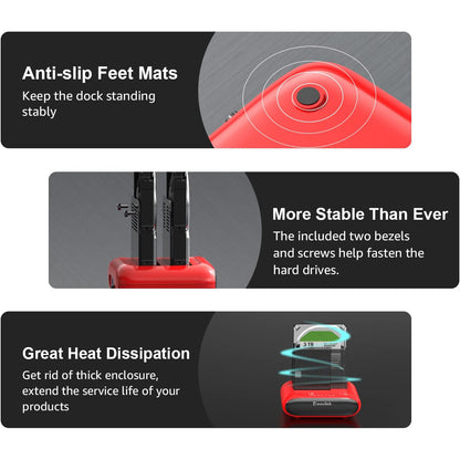 WAVLINK ST341U USB 3.0 to SATA I / II / III Dual Bay External Hard Drive Enclosure Docking Station for 2.5 / 3.5 inch SATA HDD SSD