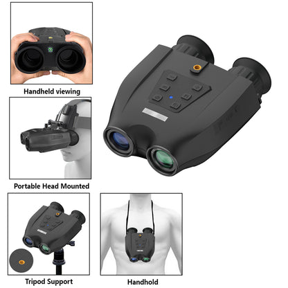 DT99 1.4-inch Screen Dual-Camera Binoculars 3D Night Vision Digital Telescope Support TF Card