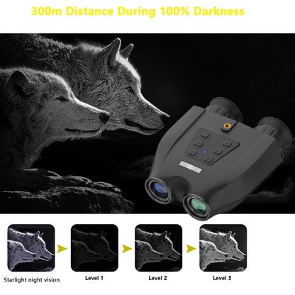 DT99 1.4-inch Screen Dual-Camera Binoculars 3D Night Vision Digital Telescope Support TF Card