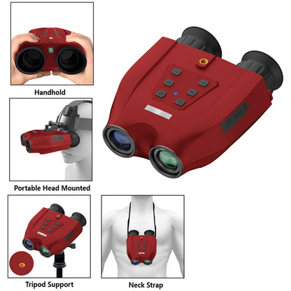 DT99 1.4-inch Screen Dual-Camera Binoculars 3D Night Vision Digital Telescope Support TF Card