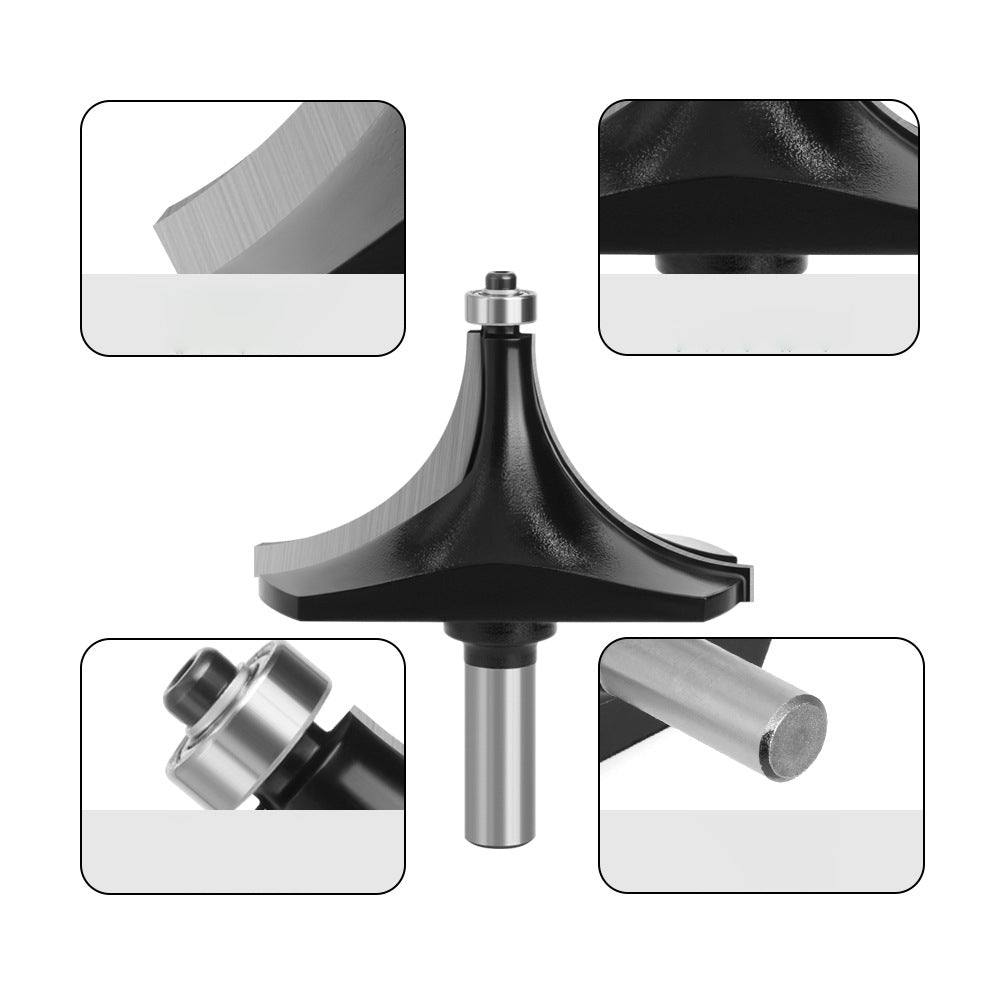 1 / 2 Inch Shank High Hardness Round Over Bit Tungsten Steel Alloy Cutter Wood Line Edge Trimmer for Woodworking