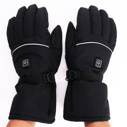 1 Pair Multi-Function Heating Gloves 3-Gear Temperature Adjustable Electric Thermal Gloves for Snowboard Cycling Ski (No Battery)