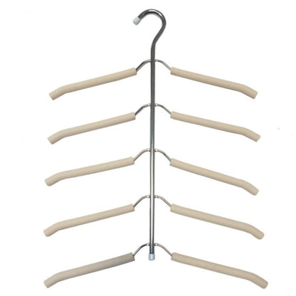 HM-06 5 Layers Space-saving Clothes Hanger High Manganese Steel + EVA Foam Wardrobe Clothes Hanger