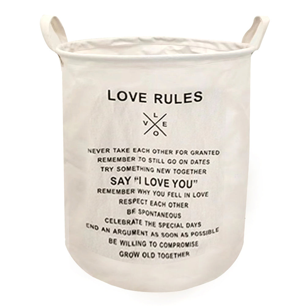 63L Cotton Linen Collapsible Dirty Clothes Basket Laundry Hamper Bin with Handles, Size L, 40x50cm