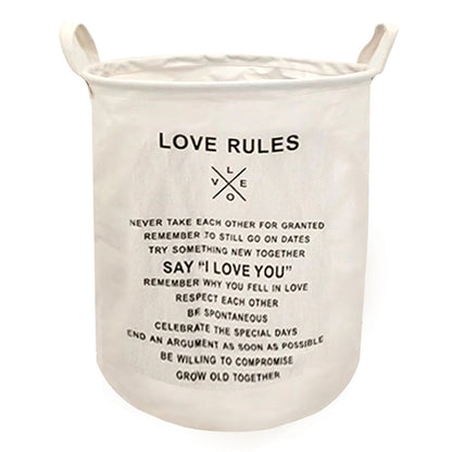 63L Cotton Linen Collapsible Dirty Clothes Basket Laundry Hamper Bin with Handles, Size L, 40x50cm