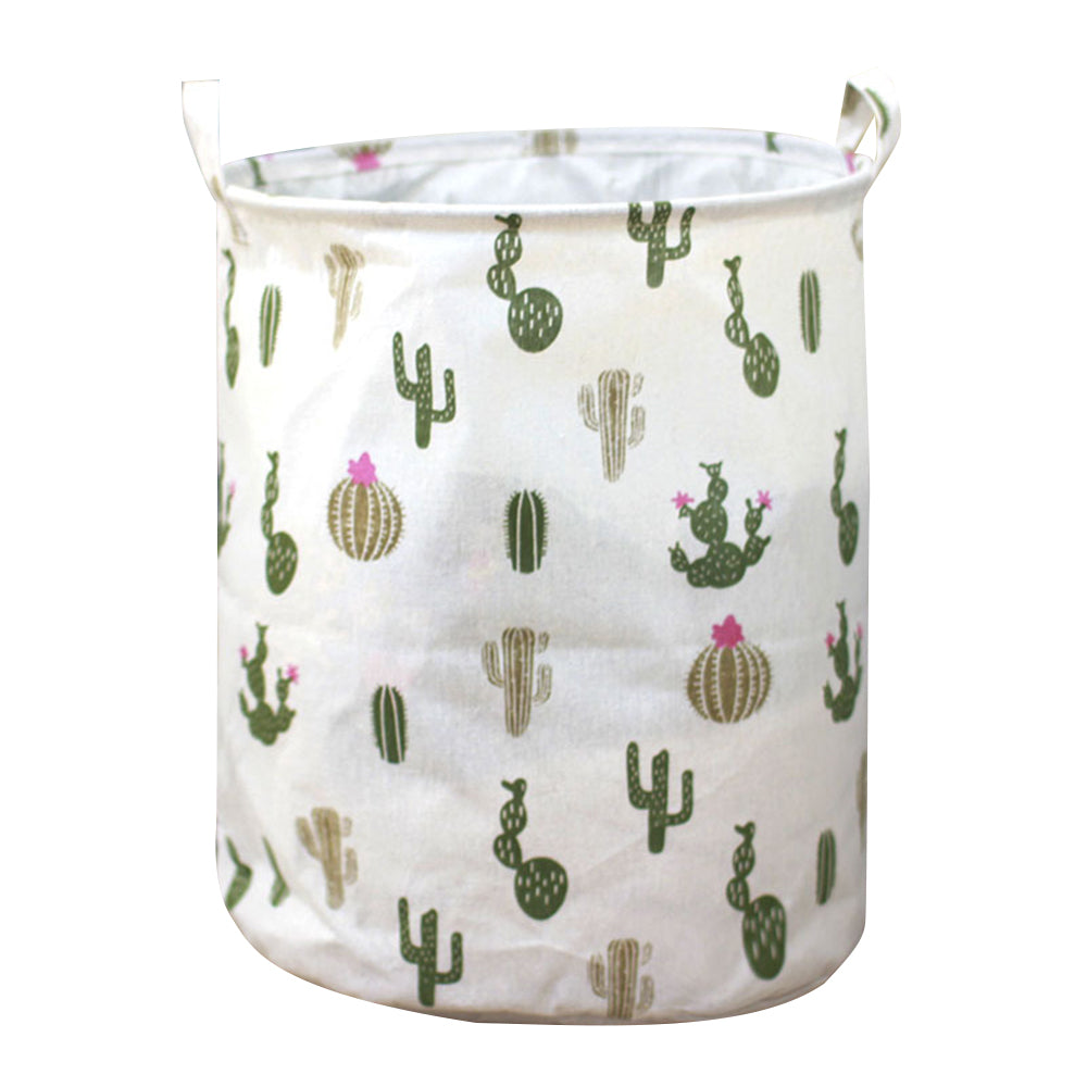 63L Cotton Linen Collapsible Dirty Clothes Basket Laundry Hamper Bin with Handles, Size L, 40x50cm