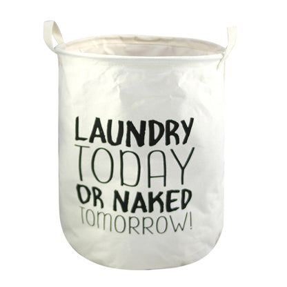 43L Collapsible Washing Laundry Basket Hamper Dirty Clothes Cotton Linen Basket Laundry Bin, Size M, 35x45cm