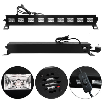 Automatic Control 9-LED Light Bar UV Blacklight Tube Glow in The Dark Party Supplies for Halloween,Christmas
