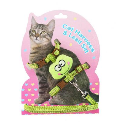 Size M Cartoon Animal Decor Adjustable Dog Cat Walking Lead Leash Nylon Pet Harness Leash