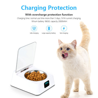 MG-070 Automatic Pet Feeder Pet Food Dispenser Dog Cat Bowl with Infrared Sensor Switch Cover
