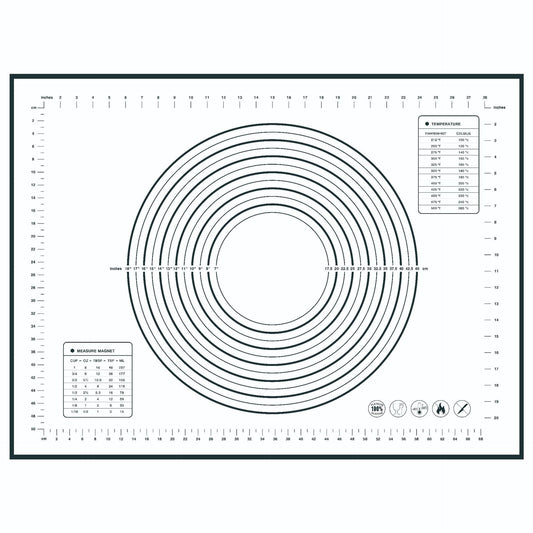 60x80CM Pastry Mat Non-stick Fiberglass Cloth + Silicone Pad for Rolling Dough Pie Crust Cookies 0.4MM Thick (BPA-Free, No FDA Certified)