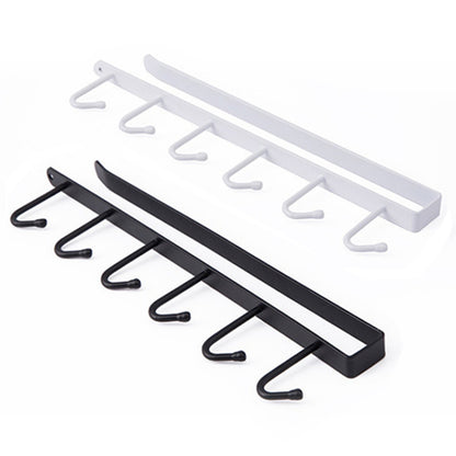3Pcs / Set Iron Hanging Holder Under Kitchen Cabinet Mug Hanger Coffee Drinking Cup Holder Rack with 6 Hooks