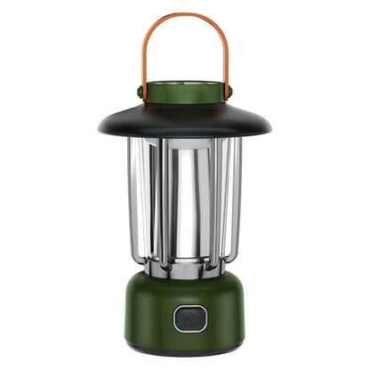 Portable Vintage Metal+Plastic Tent Lantern Rechargeable Garden Yard Hanging Lamp Camping LED Light
