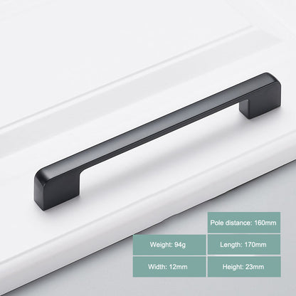 Simple Style Cabinet Handles Zinc Alloy Modern Drawer Pulls Matte Black Hardware Pulls