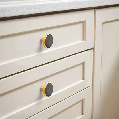 Zinc Alloy Shell Marble Texture Furniture Round Handle Drawer Wardrobe Cabinet Door Knob, 22mm Screw