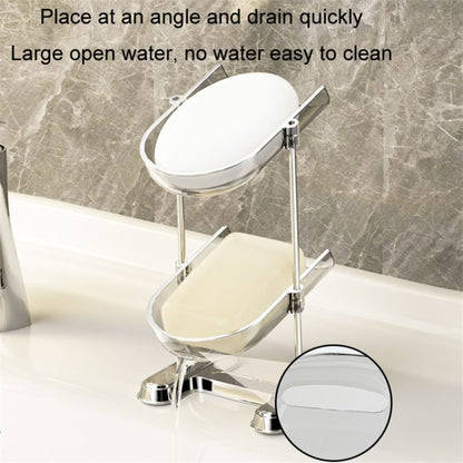 Three Layers Bathroom Stainless Steel Column Soap Holder Tray Draining Soap Dish Electroplating Storage Shelf