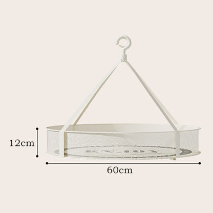 Single-Layer 60CM Round Sweater Hanging Drying Rack Net Pocket Mesh Drying Basket (80g High Density Mesh Cloth)