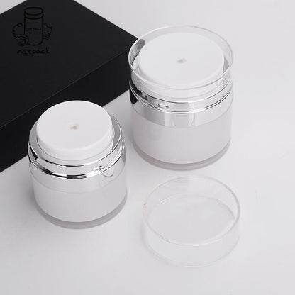 15ML Mini Size Airless Pump Jar Vacuum Bottle Container Travel Accessory for Makeup Cream, Lotions (Dual-Layer)