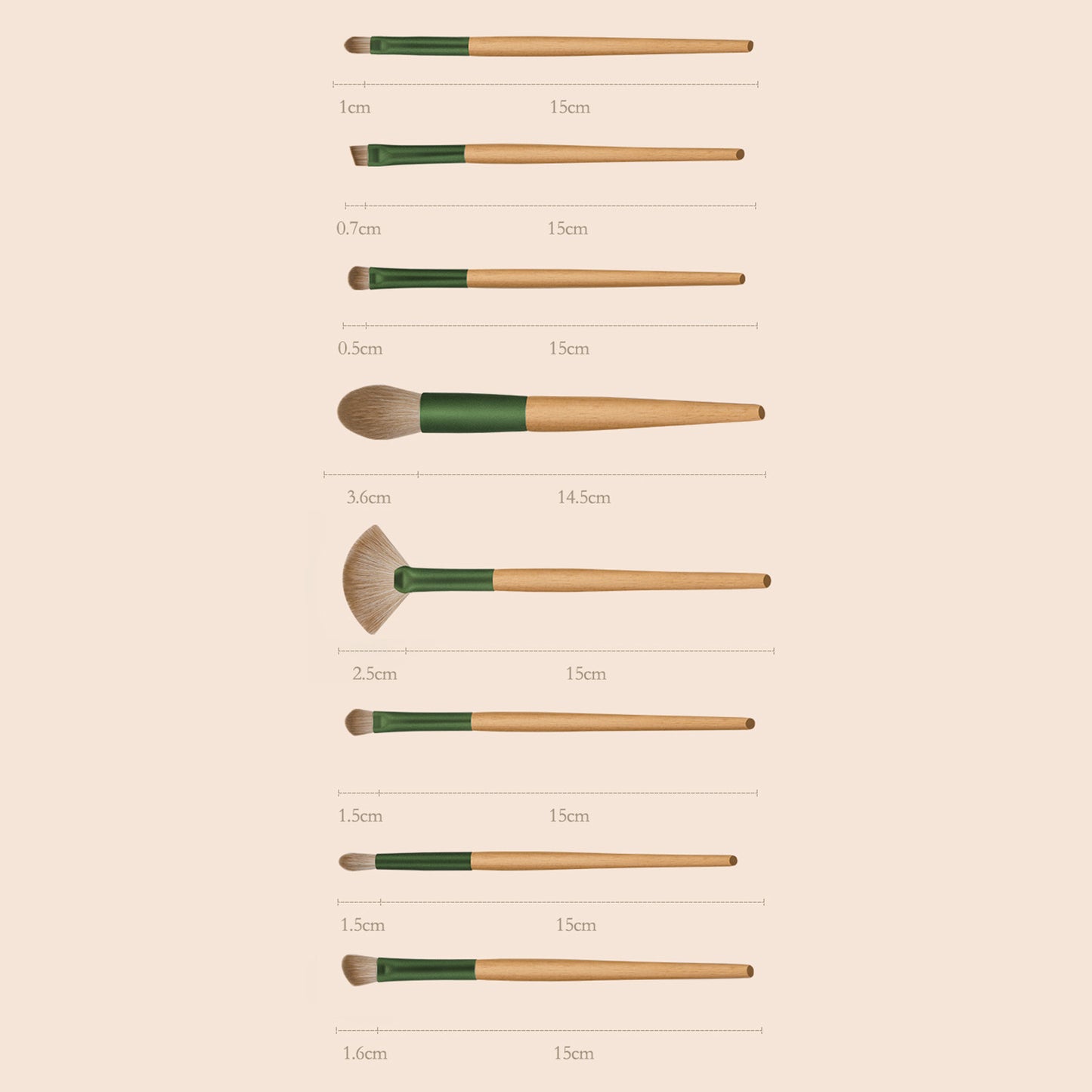 10Pcs / Set Makeup Brushes Synthetic Bristle Brushes with Storage Bag for Eyeshadow Concealer