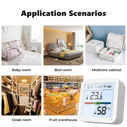Tuya Smart WiFi Bluetooth Dual Mode Temperature and Humidity Meter Home Battery Operate Temperature-Humidity Tester