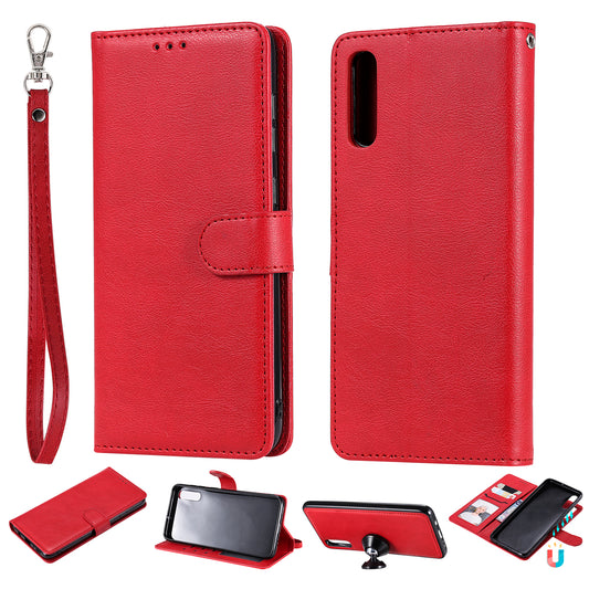 For Samsung Galaxy A50  /  A50s  /  A30s KT Leather Series-3 Detachable 2-in-1 Phone Case PU Leather Stand Wallet Cover with Strap