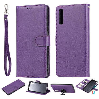 For Samsung Galaxy A50  /  A50s  /  A30s KT Leather Series-3 Detachable 2-in-1 Phone Case PU Leather Stand Wallet Cover with Strap