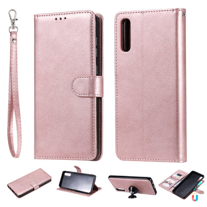 For Samsung Galaxy A50  /  A50s  /  A30s KT Leather Series-3 Detachable 2-in-1 Phone Case PU Leather Stand Wallet Cover with Strap