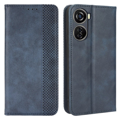 For ZTE Blade V40 Design PU Leather Stand Cell Phone Case Wallet Retro Phone Cover