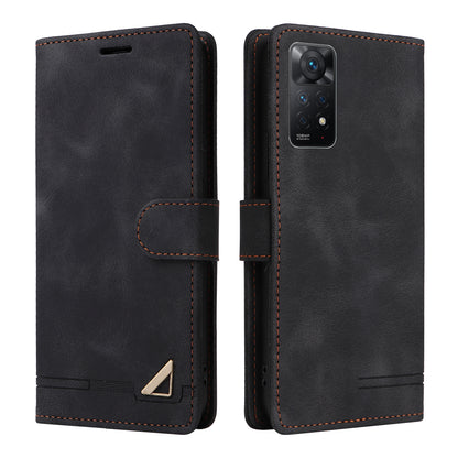 007 Series For Xiaomi Redmi Note 12 Pro 4G / Note 11 Pro 4G (Mediatek) / Note 11 Pro 5G (Qualcomm) Skin-touch Leather Phone Case Wallet Folding Stand Shell
