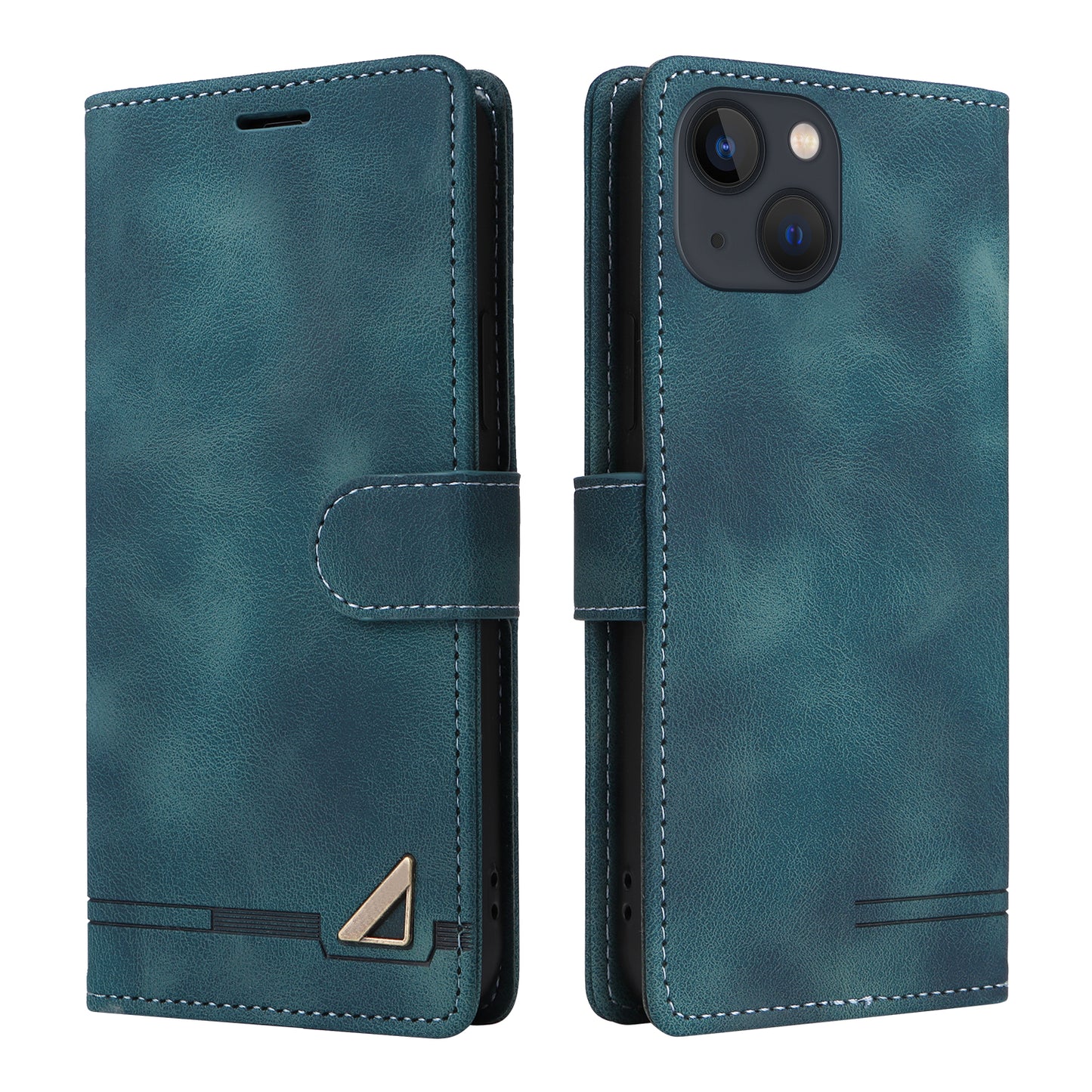 007 Series Flip Leather Case for iPhone 14 Plus , Wallet Stand Skin-touch Protective Phone Cover