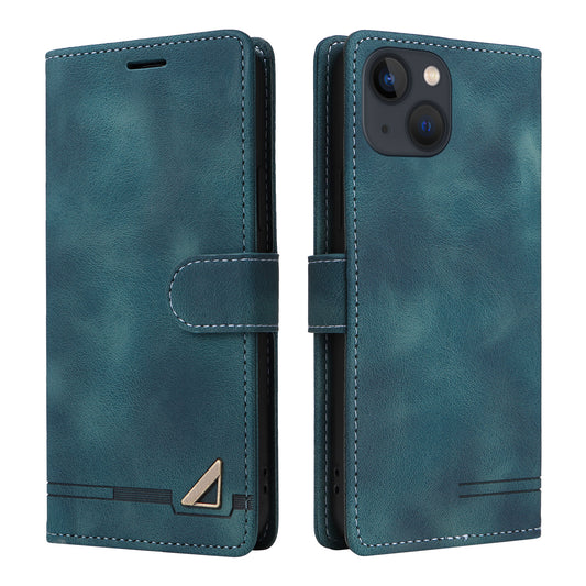 007 Series Flip Leather Case for iPhone 14 Plus , Wallet Stand Skin-touch Protective Phone Cover