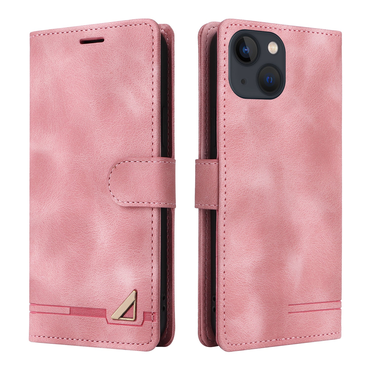 007 Series Flip Leather Case for iPhone 14 Plus , Wallet Stand Skin-touch Protective Phone Cover