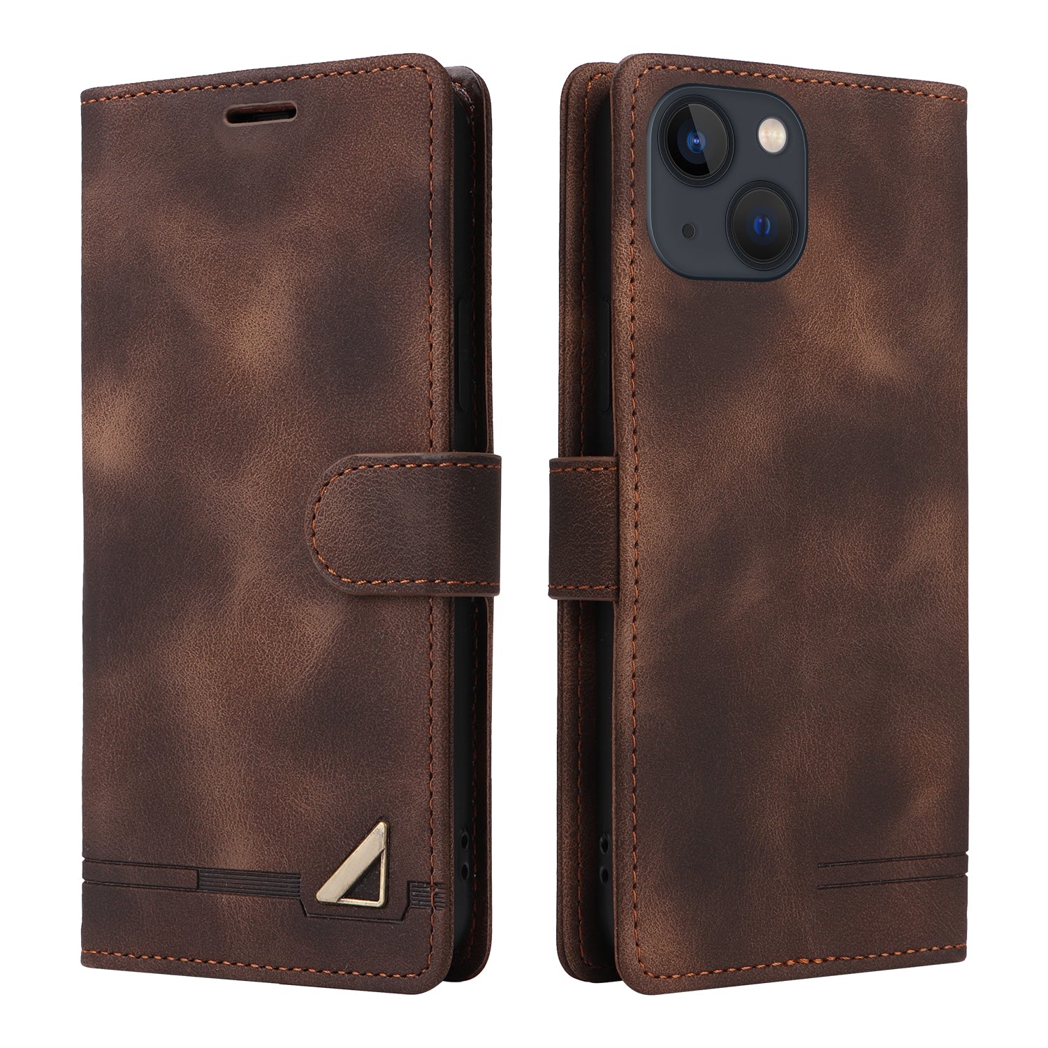 007 Series Flip Leather Case for iPhone 14 Plus , Wallet Stand Skin-touch Protective Phone Cover