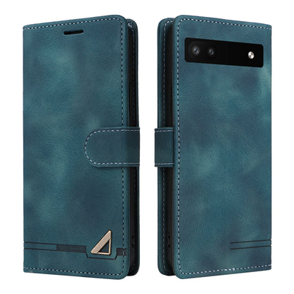 007 Series Skin-touch Phone Case for Google Pixel 7 5G , PU Leather Stand Wallet Magnetic Protective Cover