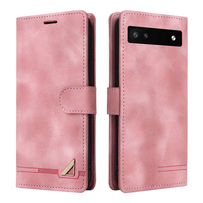 007 Series Skin-touch Phone Case for Google Pixel 7 5G , PU Leather Stand Wallet Magnetic Protective Cover