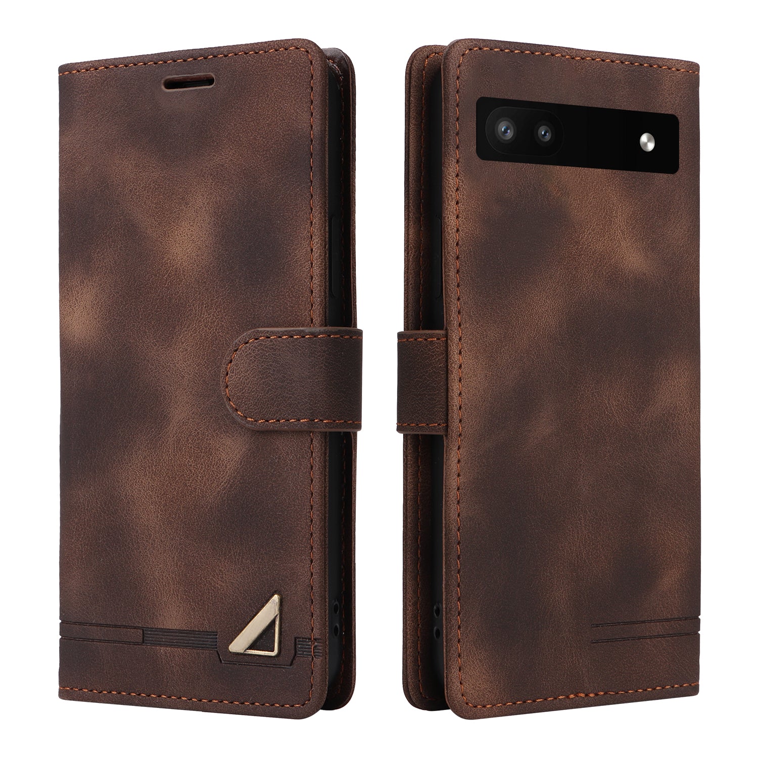 007 Series Skin-touch Phone Case for Google Pixel 7 5G , PU Leather Stand Wallet Magnetic Protective Cover