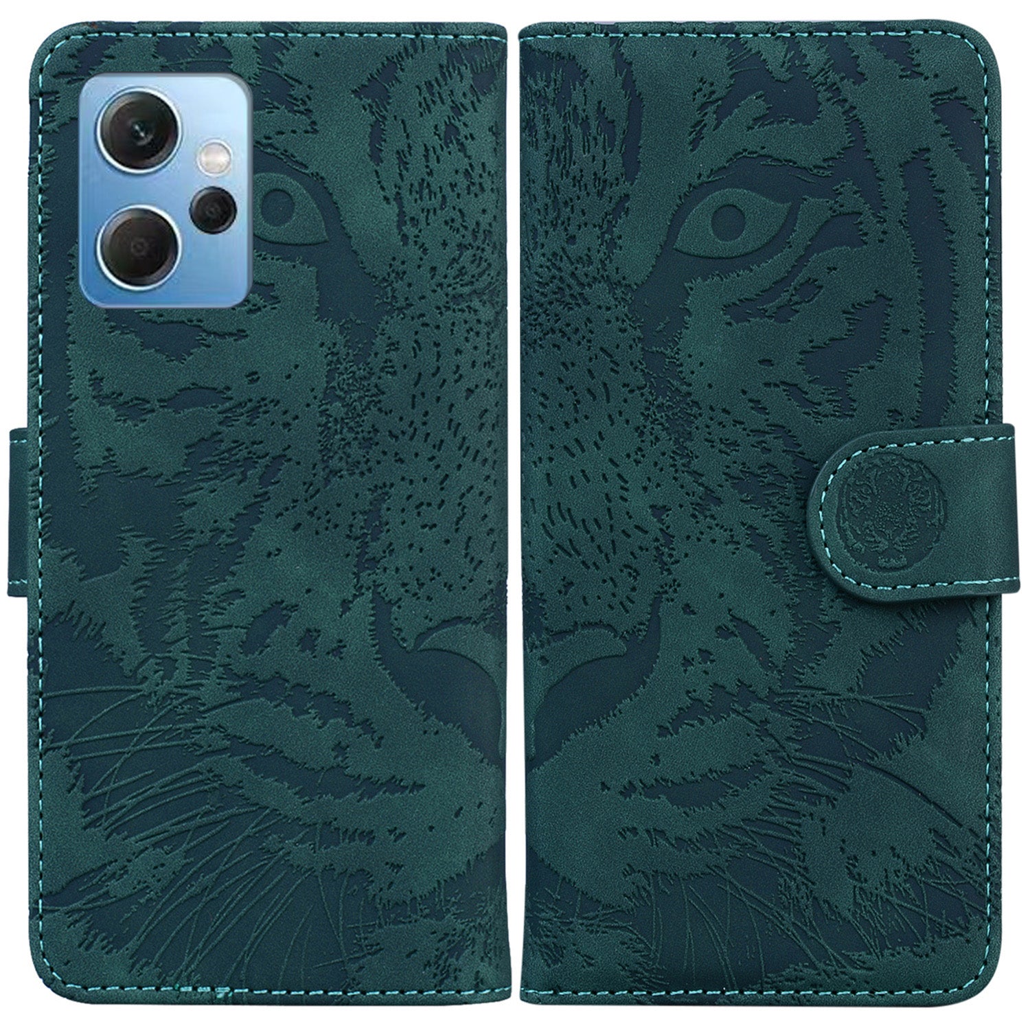 For Xiaomi Redmi Note 12 4G Wallet Case with Stand Tiger Imprinted Flip Folio PU Leather Phone Cover