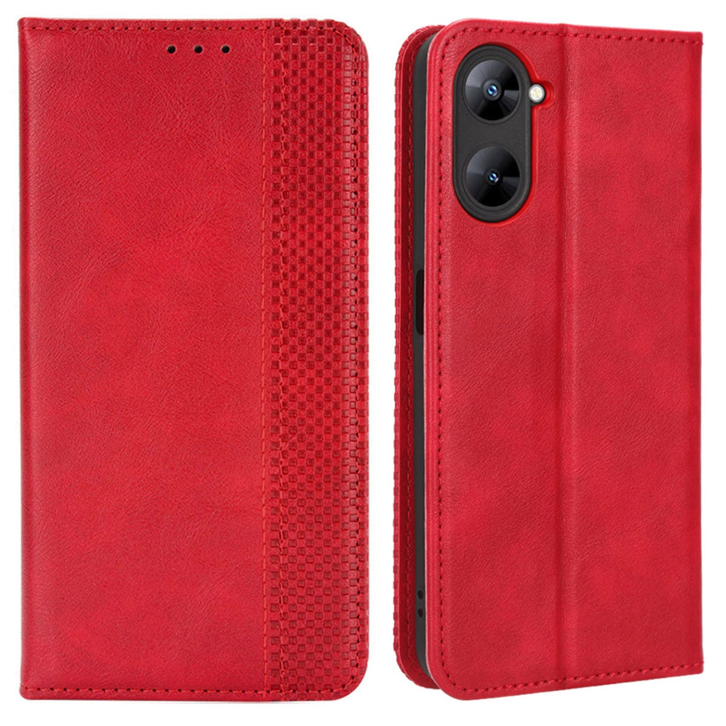 For Realme V30 5G / V30t PU Leather Wallet Phone Case Retro Mobile Phone Stand Cover