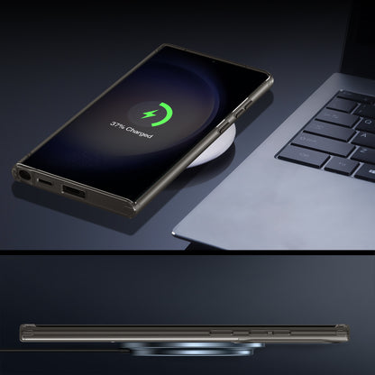 For Samsung Galaxy S22 Ultra 5G Magnetic Phone Case PC+TPU Metal Kickstand Phone Cover