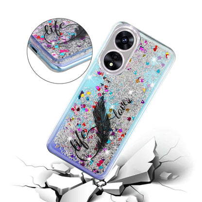 For Oppo A17 4G / A17k 4G Quicksand Phone Case Embossment Pattern Anti-drop Phone TPU Cover